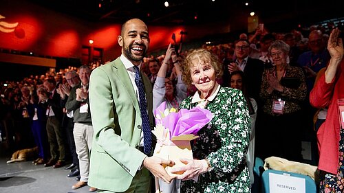 Josh Barbarinde MP with former MP Elizabeth Shields